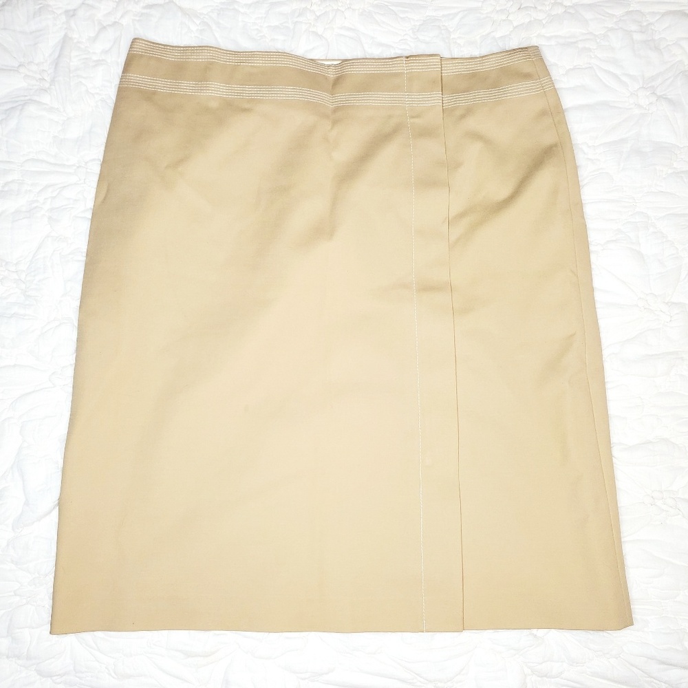 Linda Allard Ellen Tracy Beige Pencil Skirt